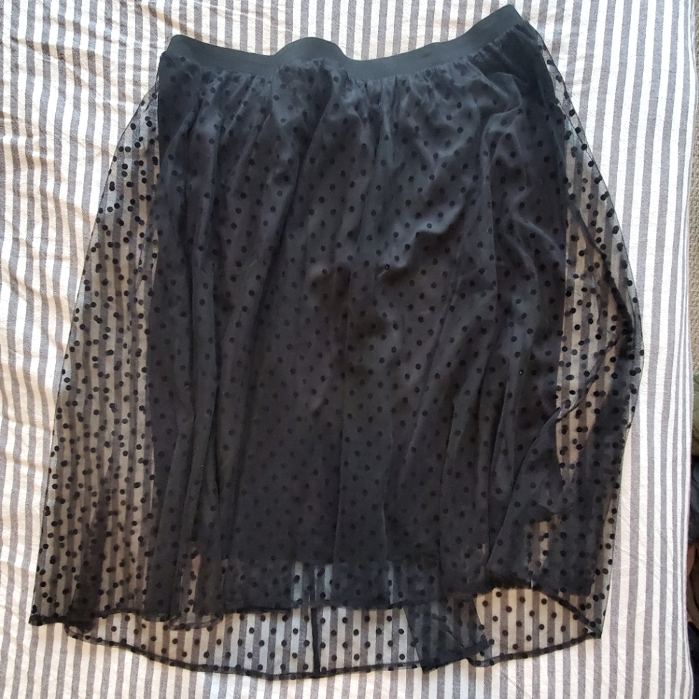 NWT Lane Bryant Black Flocked Party Skirt